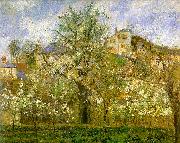 Camille Pissaro Kitchen Garden with Trees in Flower, Pontoise oil painting picture wholesale